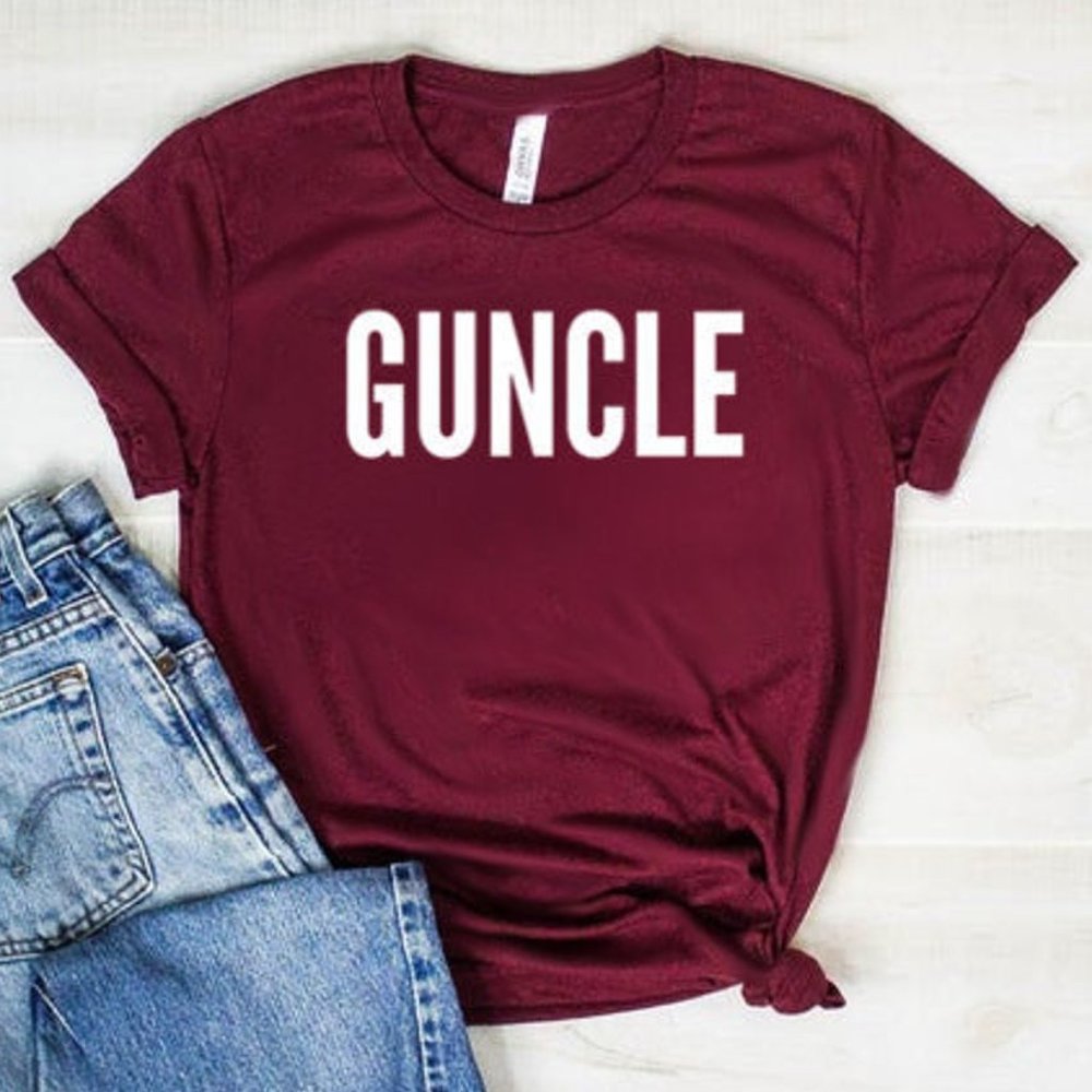 Guncle - Maroon T-shirt, Graphic Tee